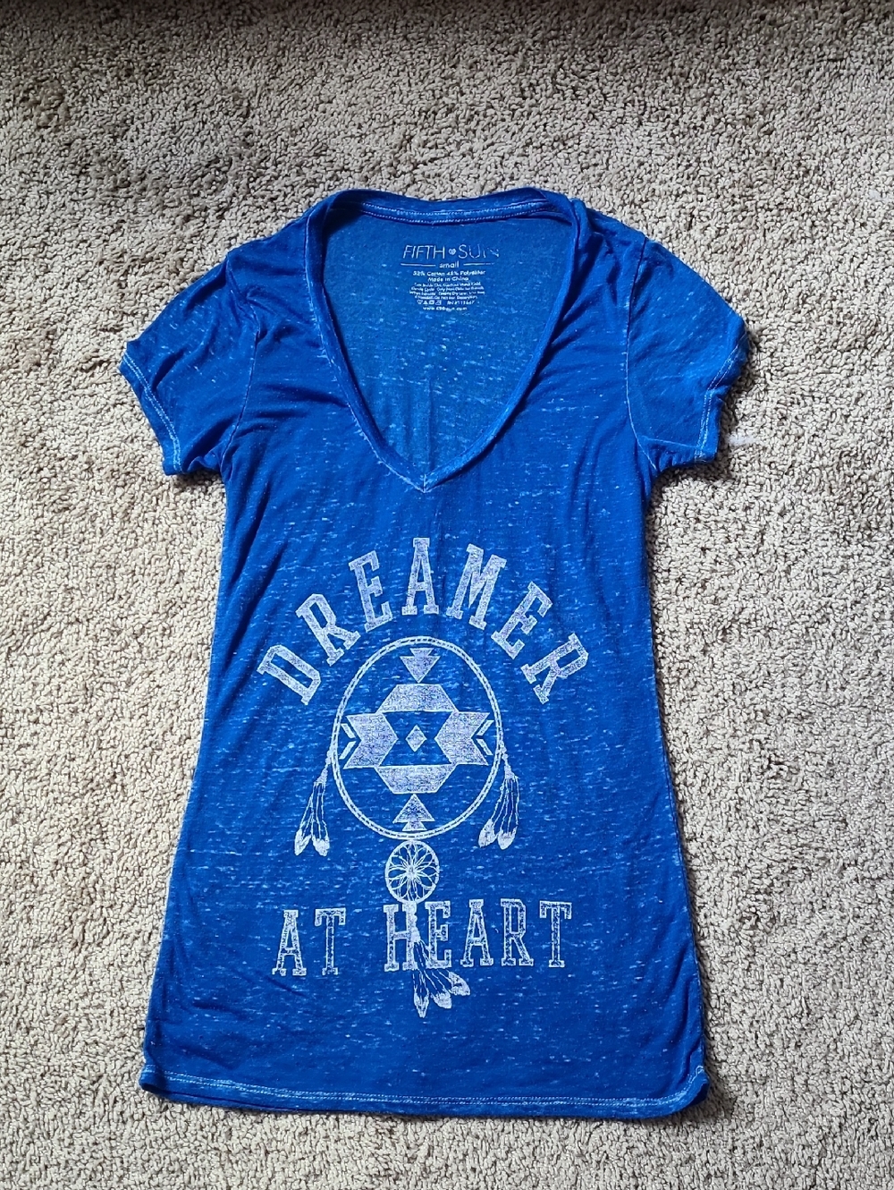 Fifth Sun Blue 'Dreamer At Heart' V-Neck Tee